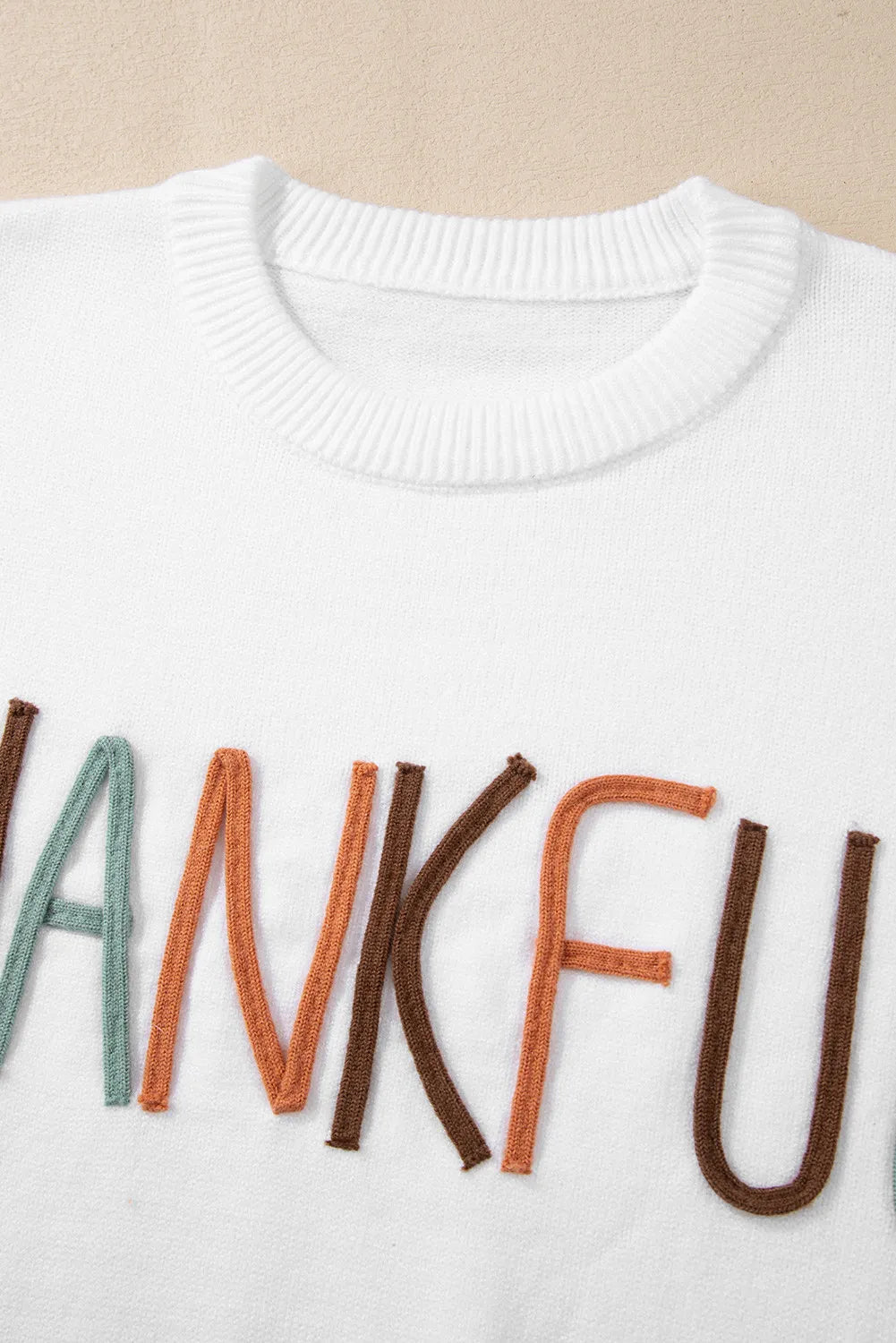 THANKFUL Round Neck Long Sleeve Knit Top NicholesGifts