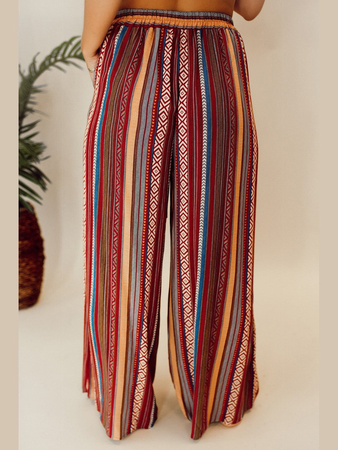 Printed Tied Wide Leg Pants