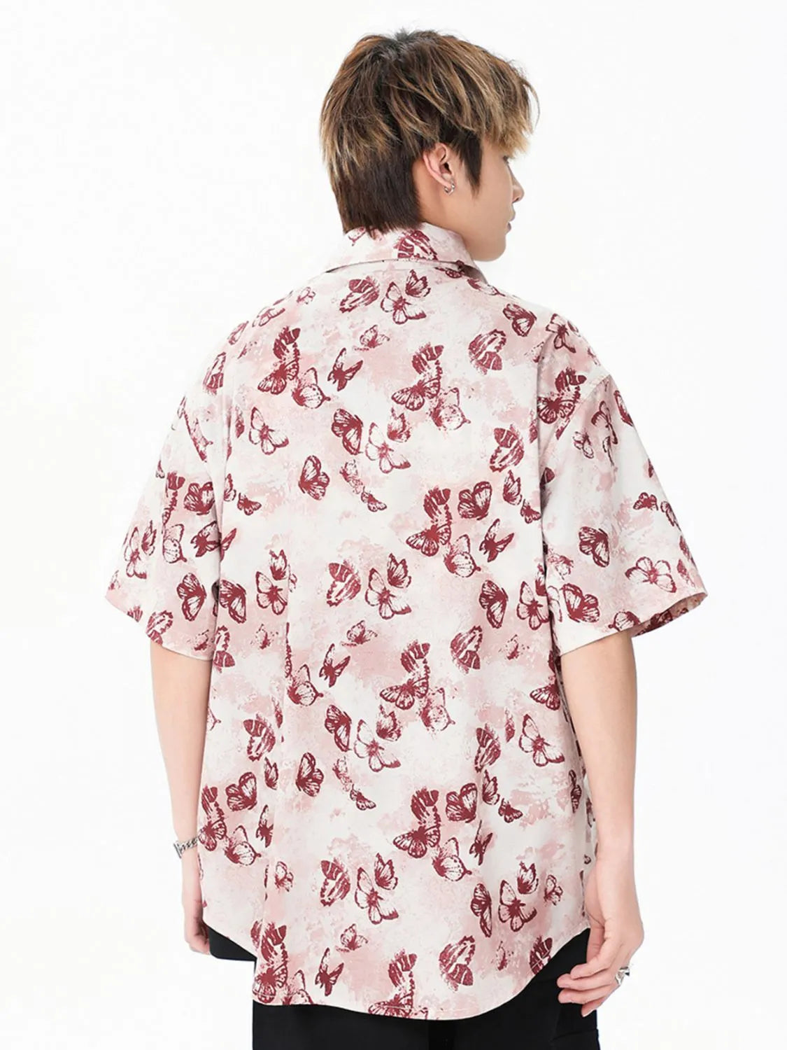Men's Printed Oversized Short Sleeve Shirt Trendsi