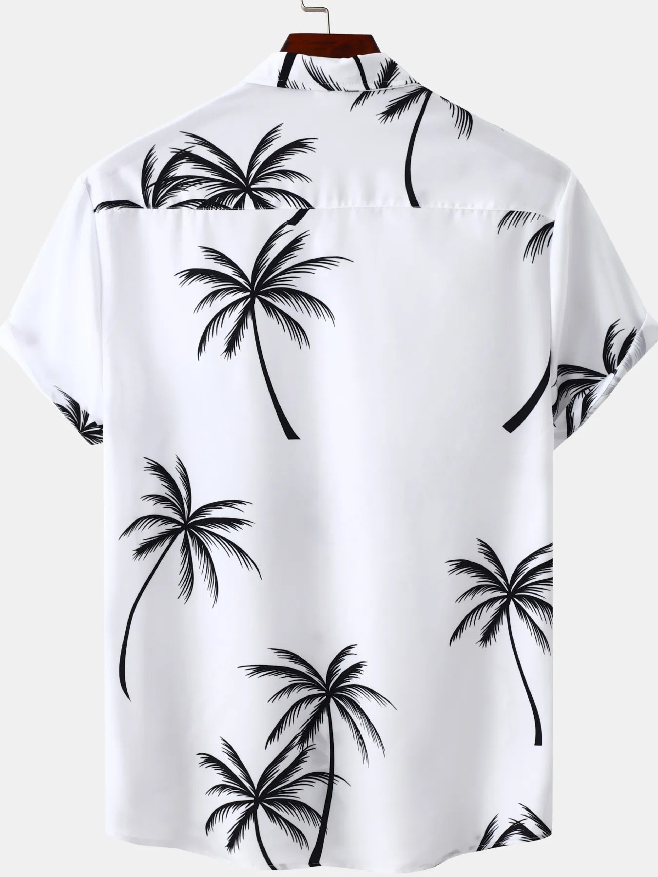 Men's Plus Size Tropical Palm Print Short Sleeve Button Down Shirt NicholesGifts