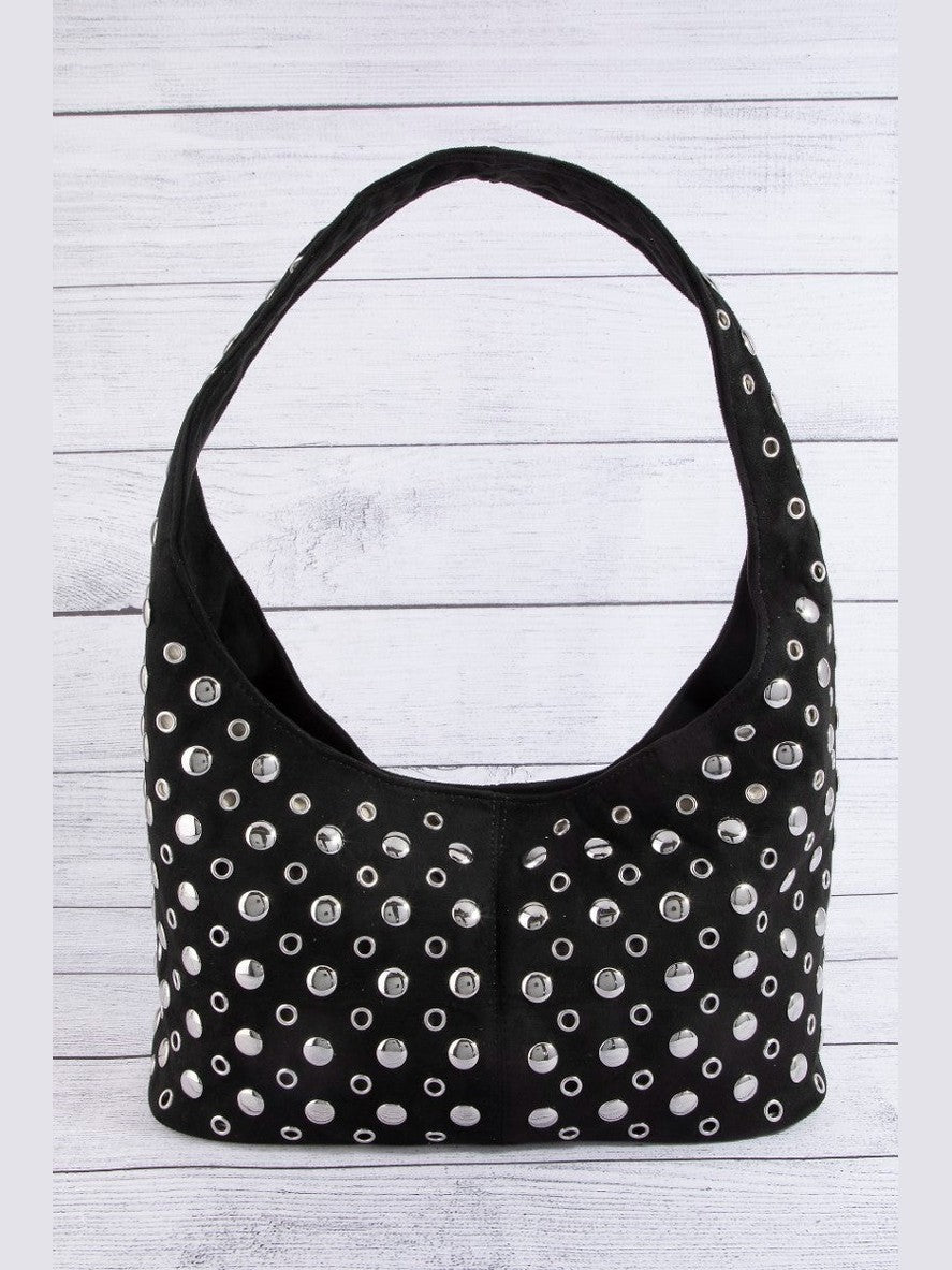 Fame Multi Rivet Studded Shoulder Bag nicholesgifts