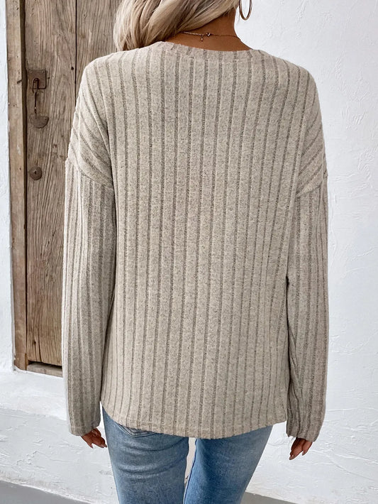 Round Neck Dropped Shoulder T-Shirt nicholesgifts