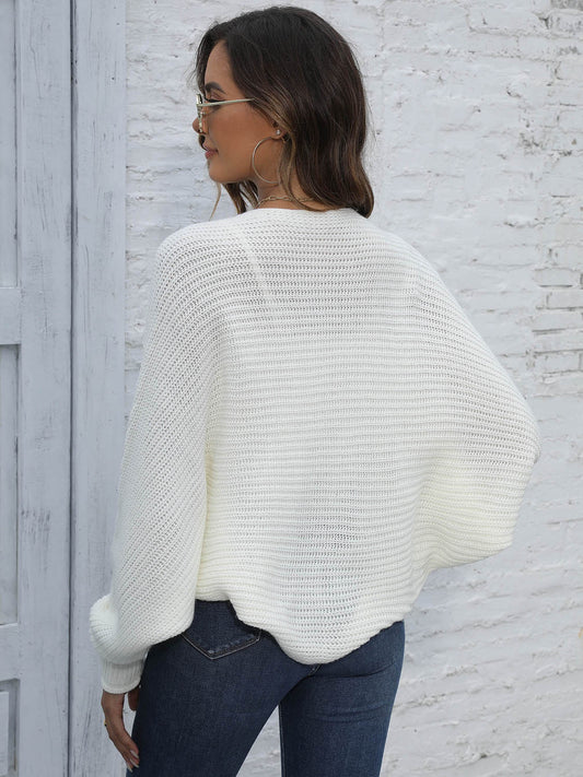 Bat Sleeve Open Front Short Cardigan nicholesgifts