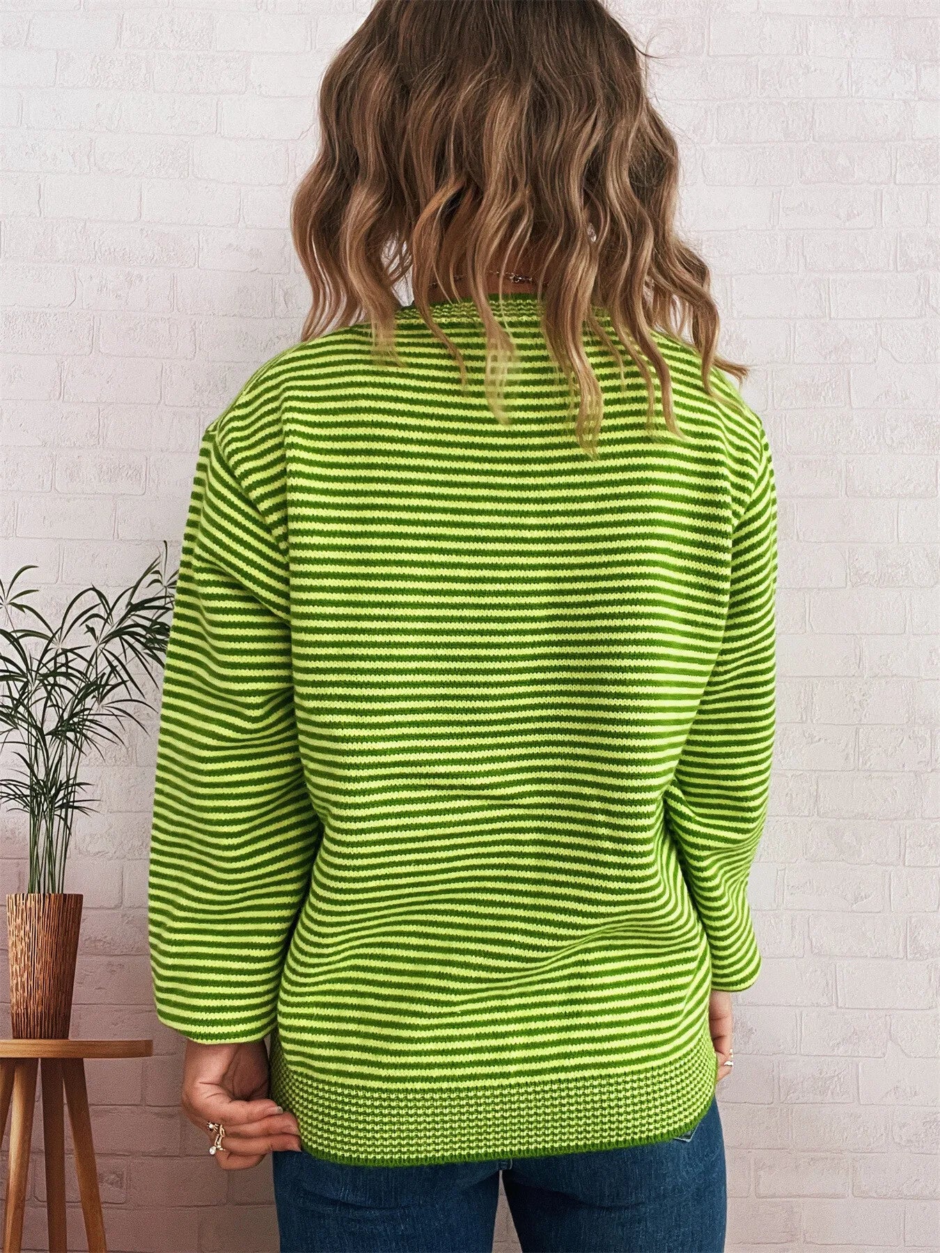 Striped Button Up Long Sleeve Cardigan NicholesGifts