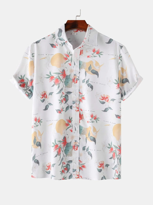 Men's Printed Short Sleeve Summer Hawaiian Shirt Trendsi
