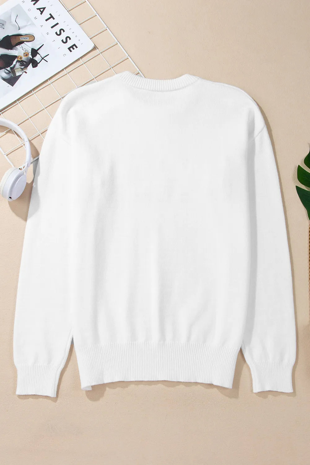 THANKFUL Round Neck Long Sleeve Knit Top NicholesGifts