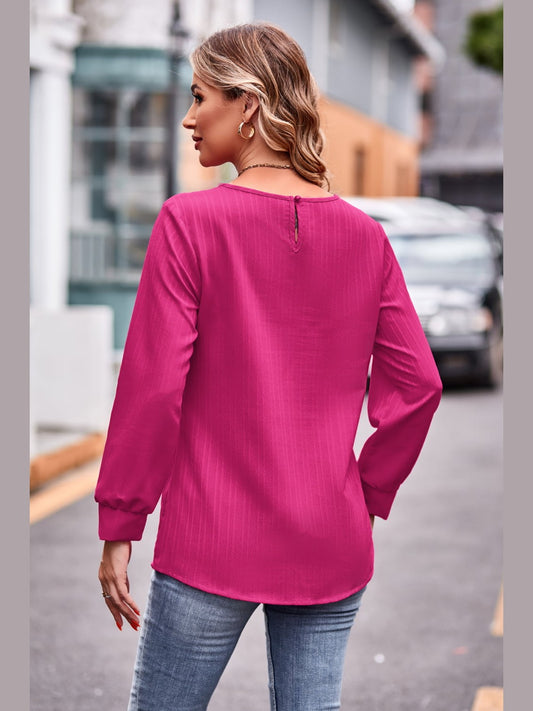 Round Neck Long Sleeve Tee nicholesgifts