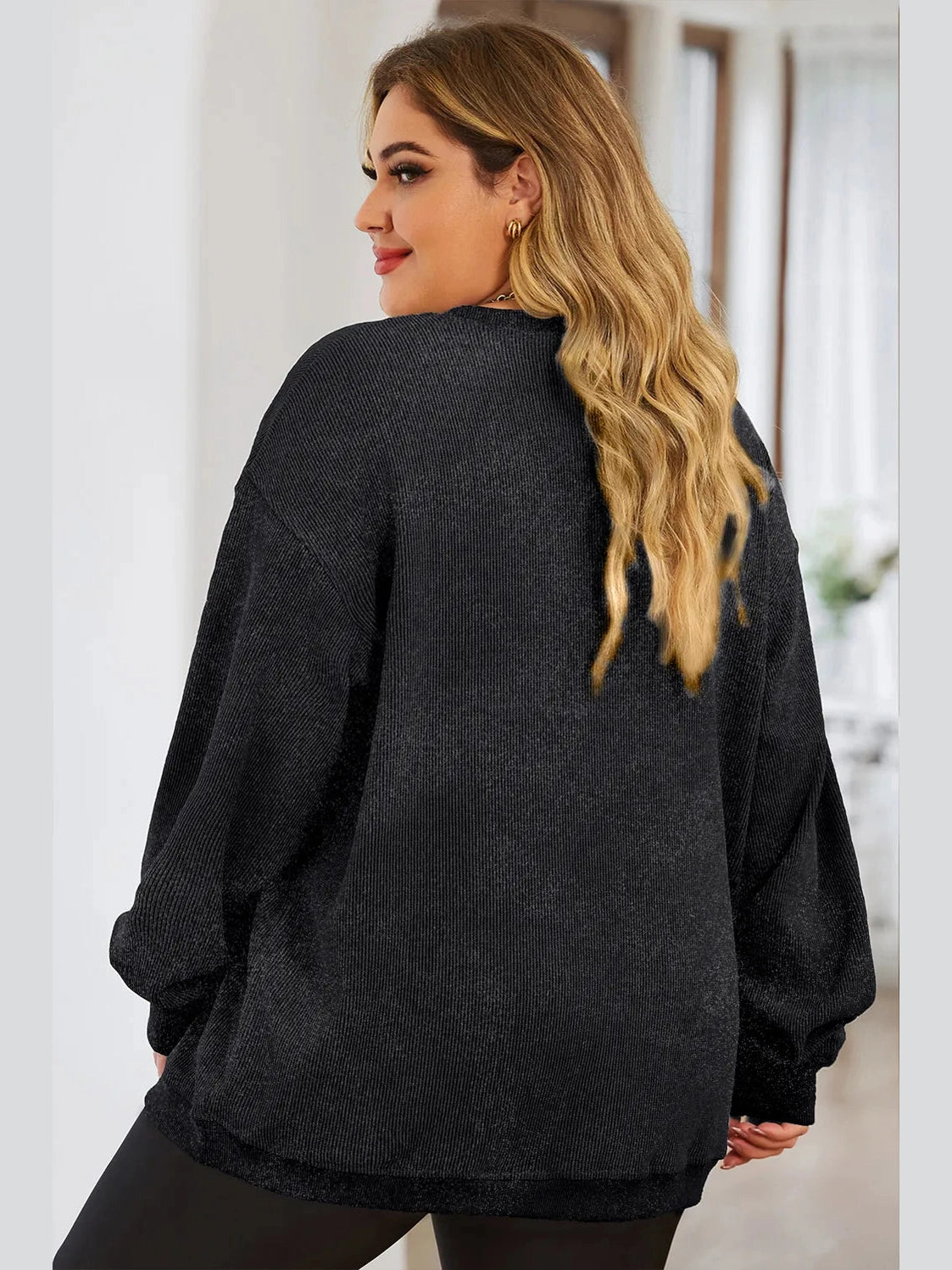 Plus Size LUCKY Round Neck Sweatshirt nicholesgifts