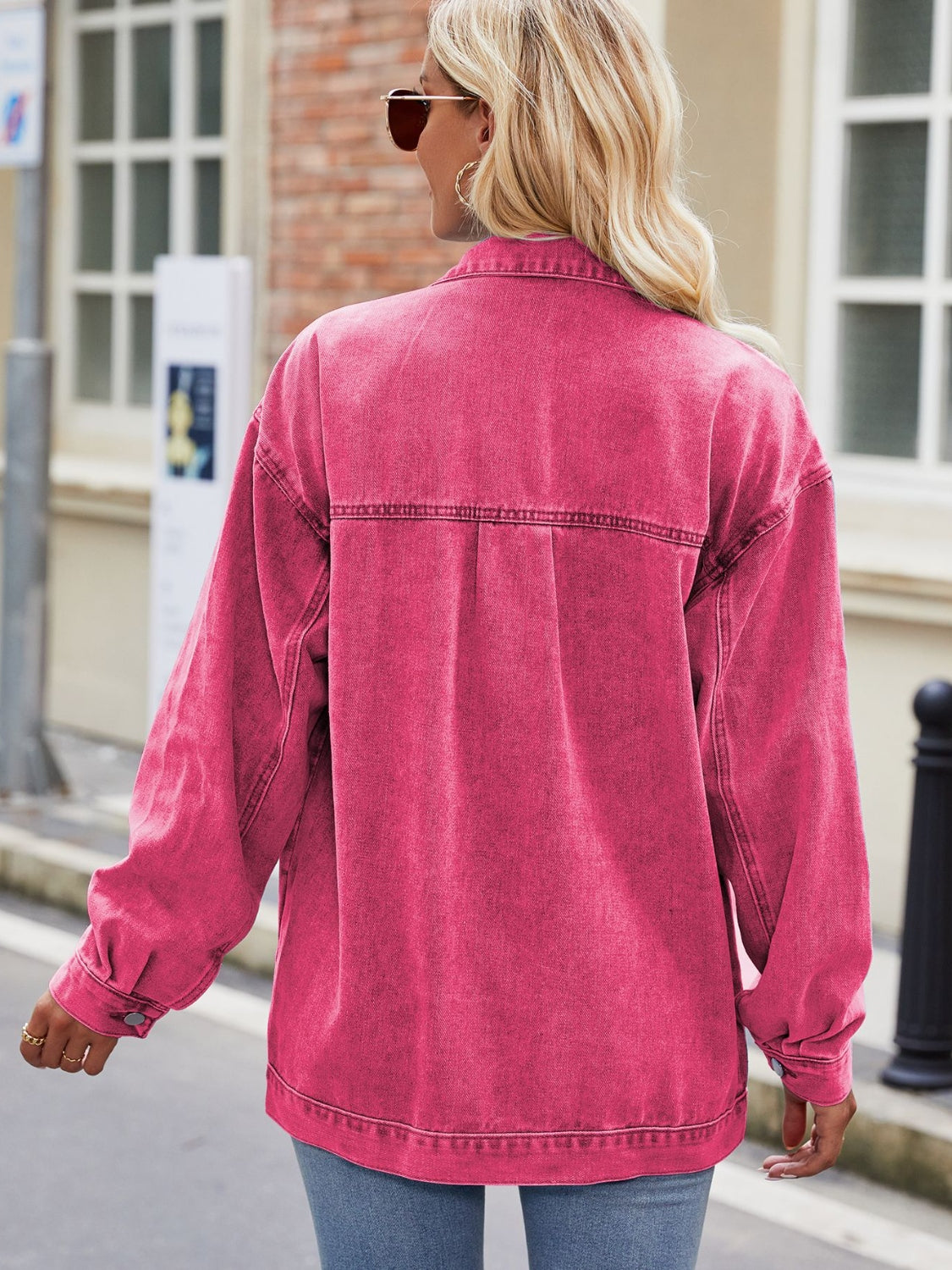 NicholesGifts Women Button Up Denim Jacket with Pockets NicholesGifts