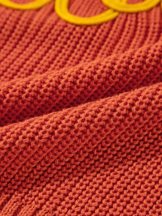 THANKS GIVING Round Neck Long Sleeve Sweater Trendsi