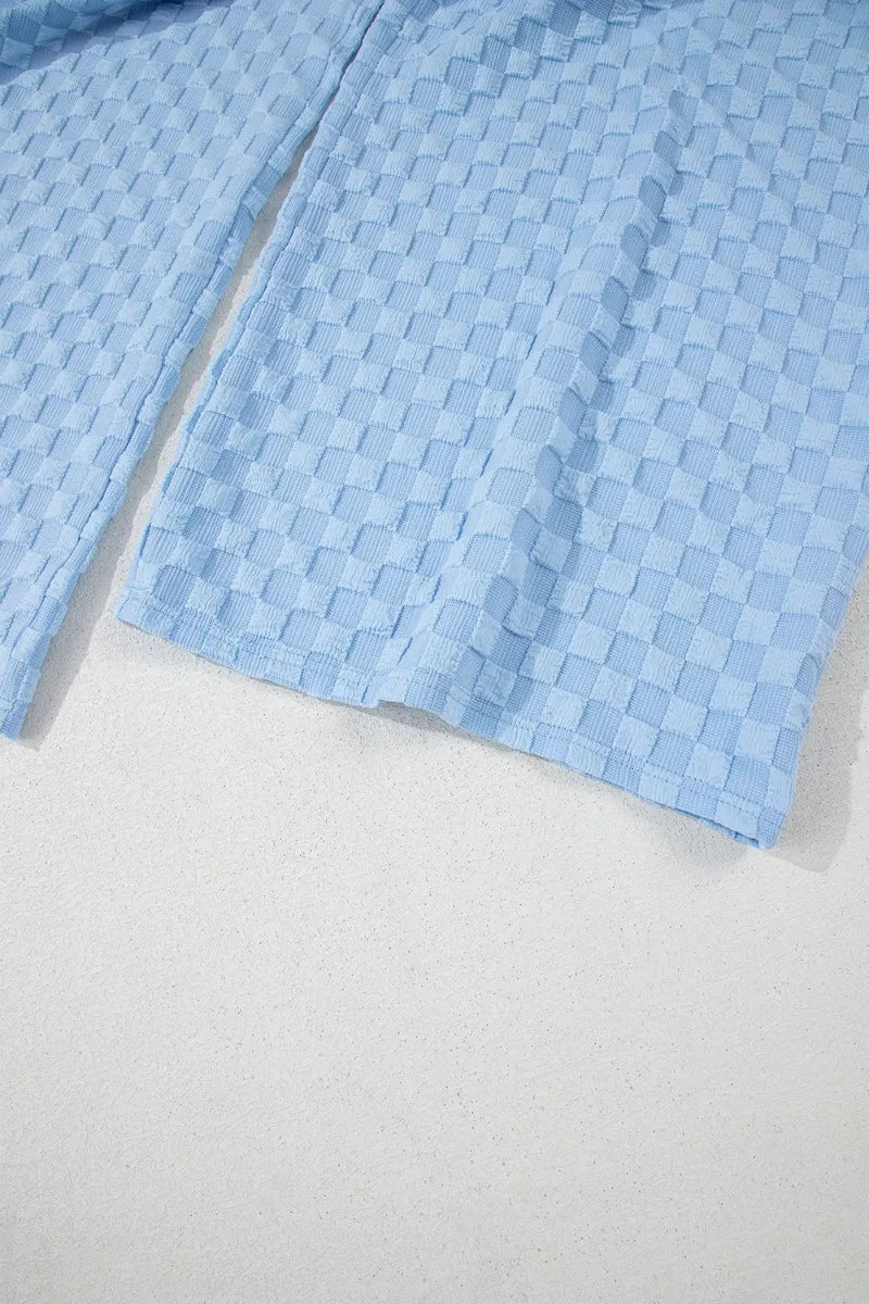 Checkered Pocketed Wide Leg Overalls Trendsi