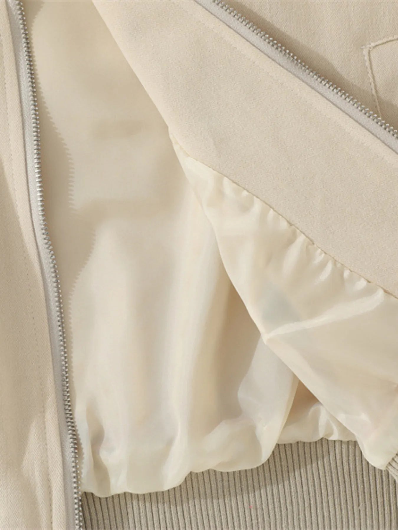 Men's Striped Hem Zip Up Jacket Trendsi