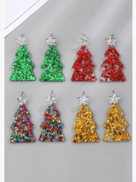 Women Christmas Tree Acrylic Earrings