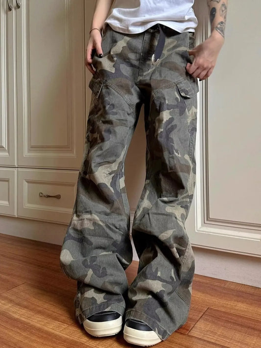 Men's Full Size Camouflage Cargo Jeans Plus Size Trendsi