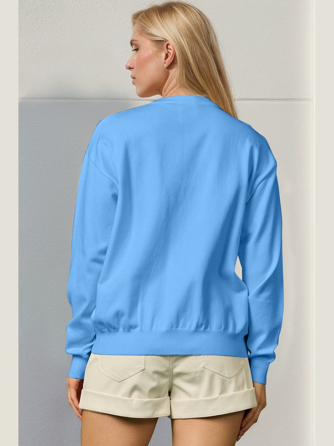 Double Take Full Size Sequin Nutcracker Long Sleeve Sweater NicholesGifts