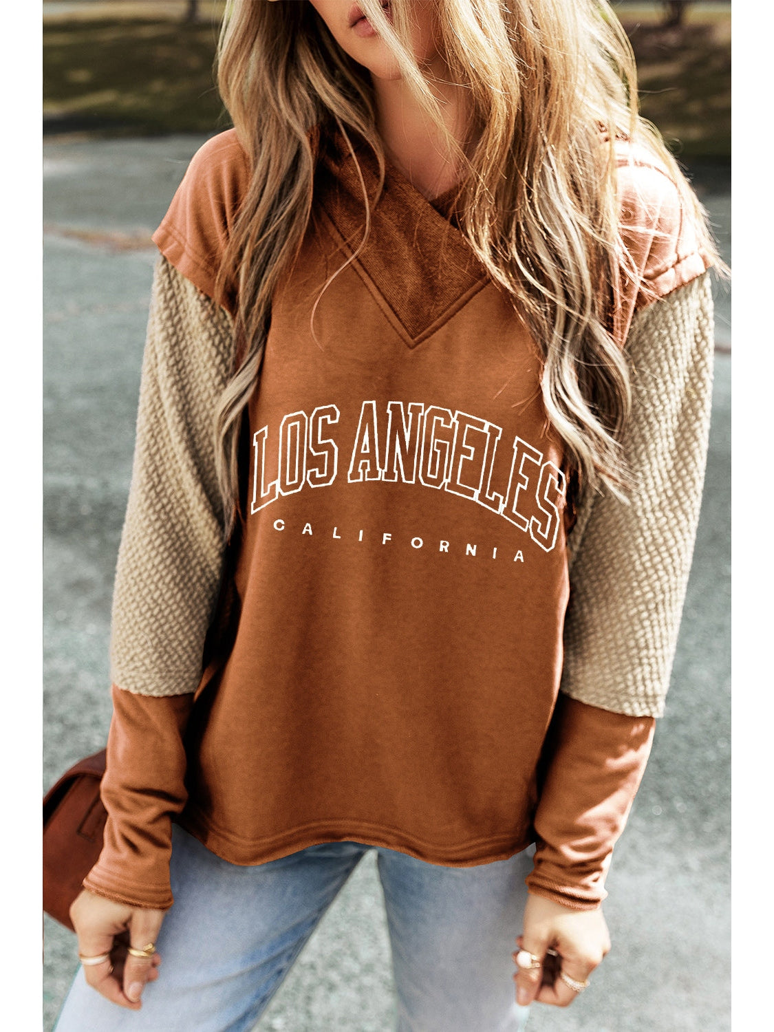 NicholesGifts Women Letter Graphic Long Sleeve Hoodie NicholesGifts