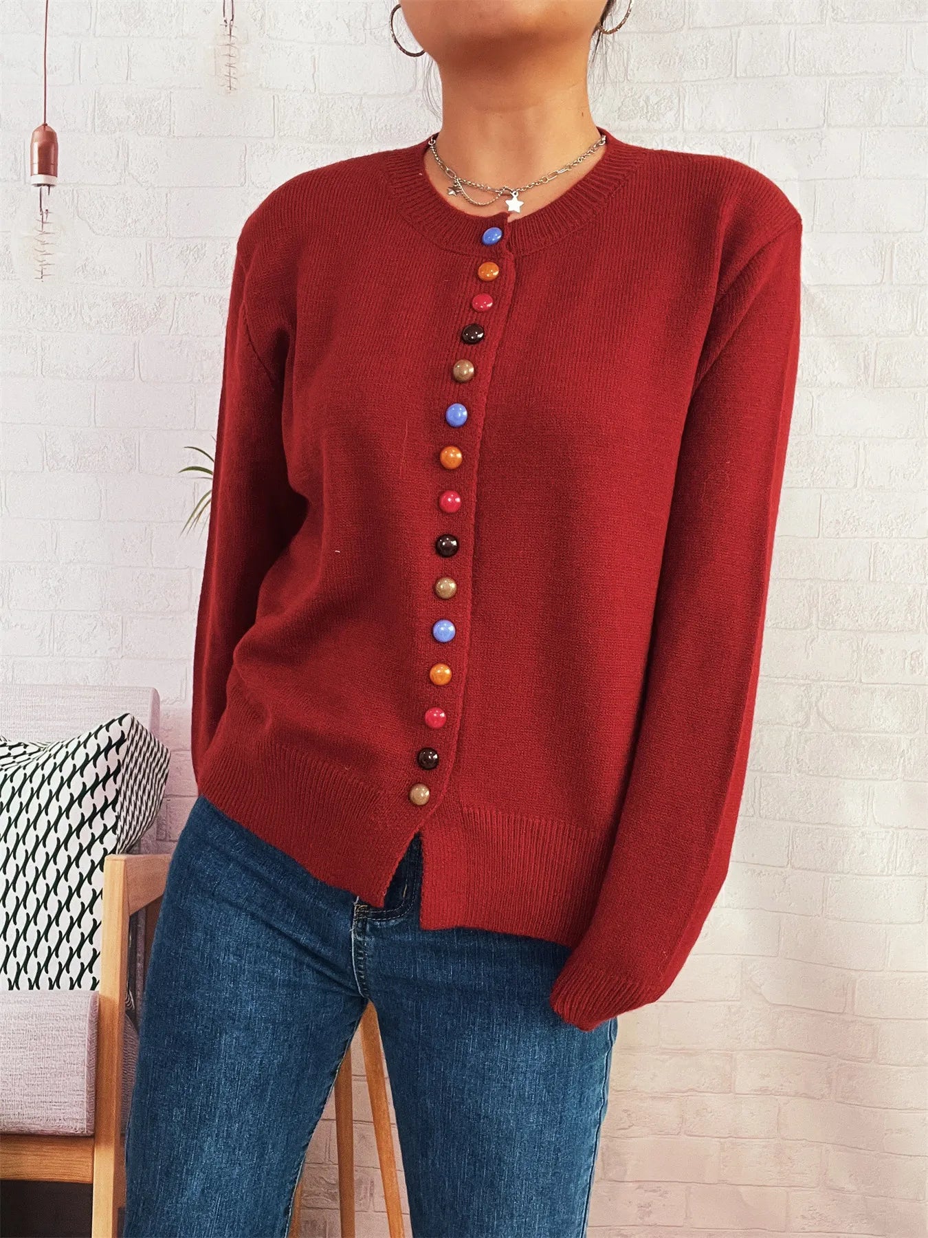 Button Up Long Sleeve Cardigan