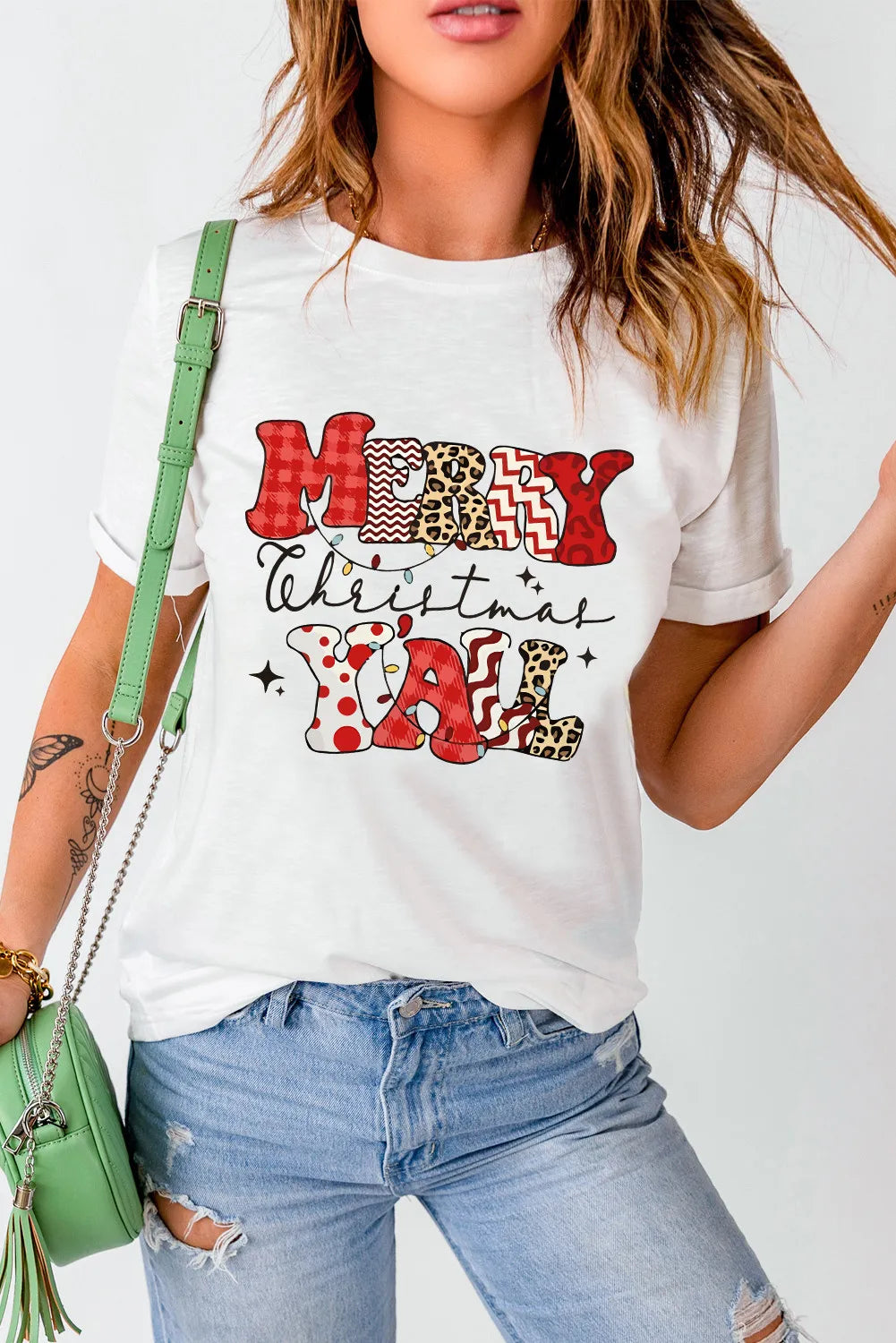 Letter Graphic Round Neck Short Sleeve T-Shirt NicholesGifts