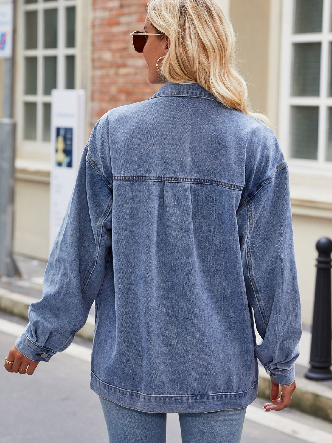 NicholesGifts Women Button Up Denim Jacket with Pockets NicholesGifts