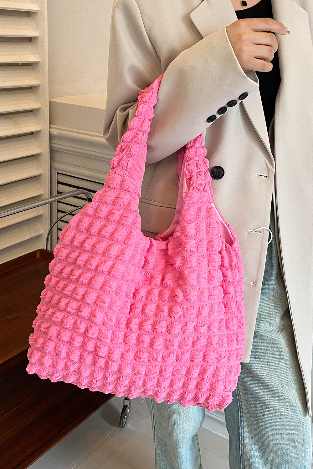 Women Ruched Polyester Large Handbag NicholesGifts