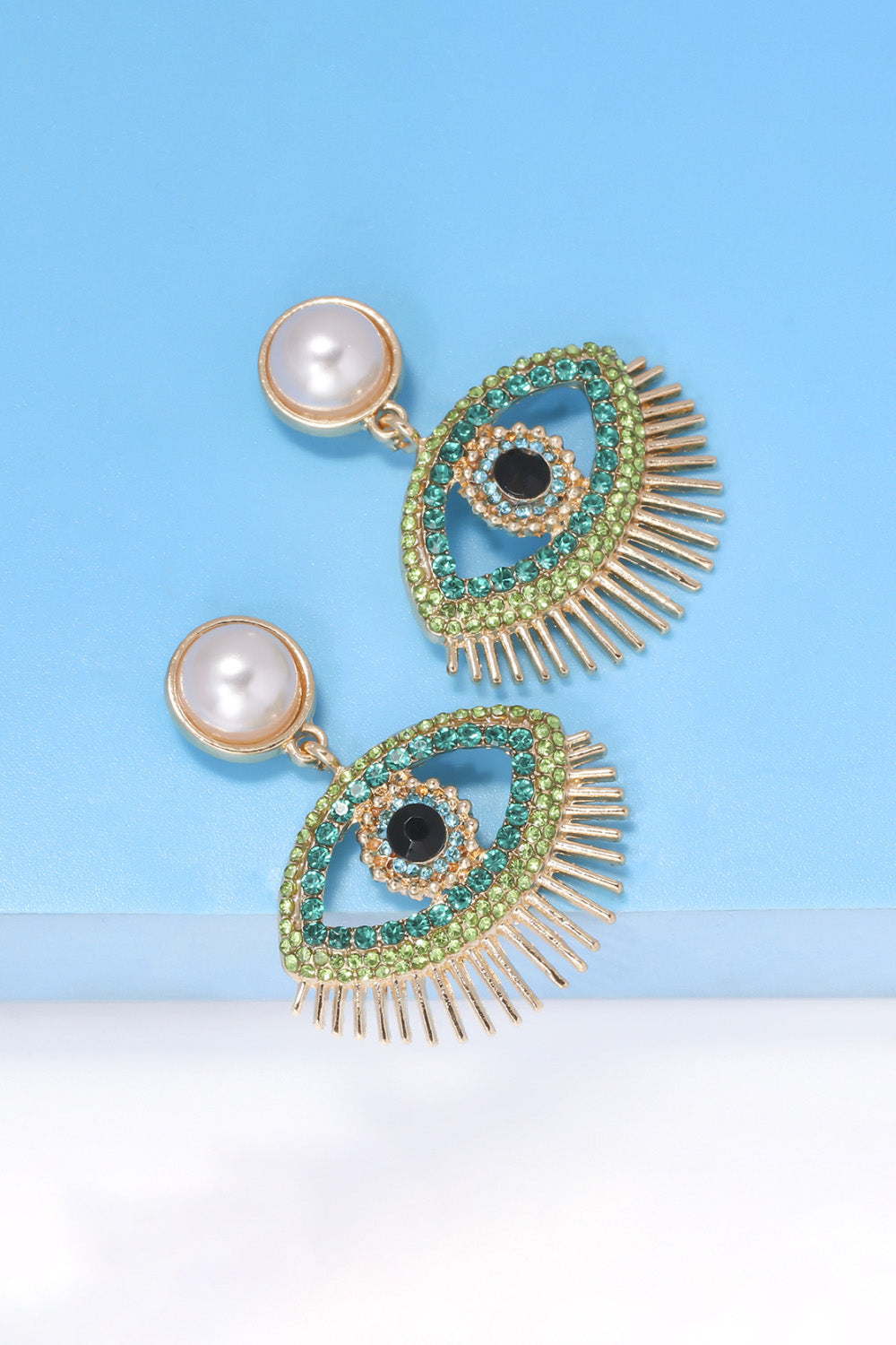 Women Evil Eye Shape Rhinestone Zinc Alloy Synthetic Dangle Halloween Earrings NicholesGifts