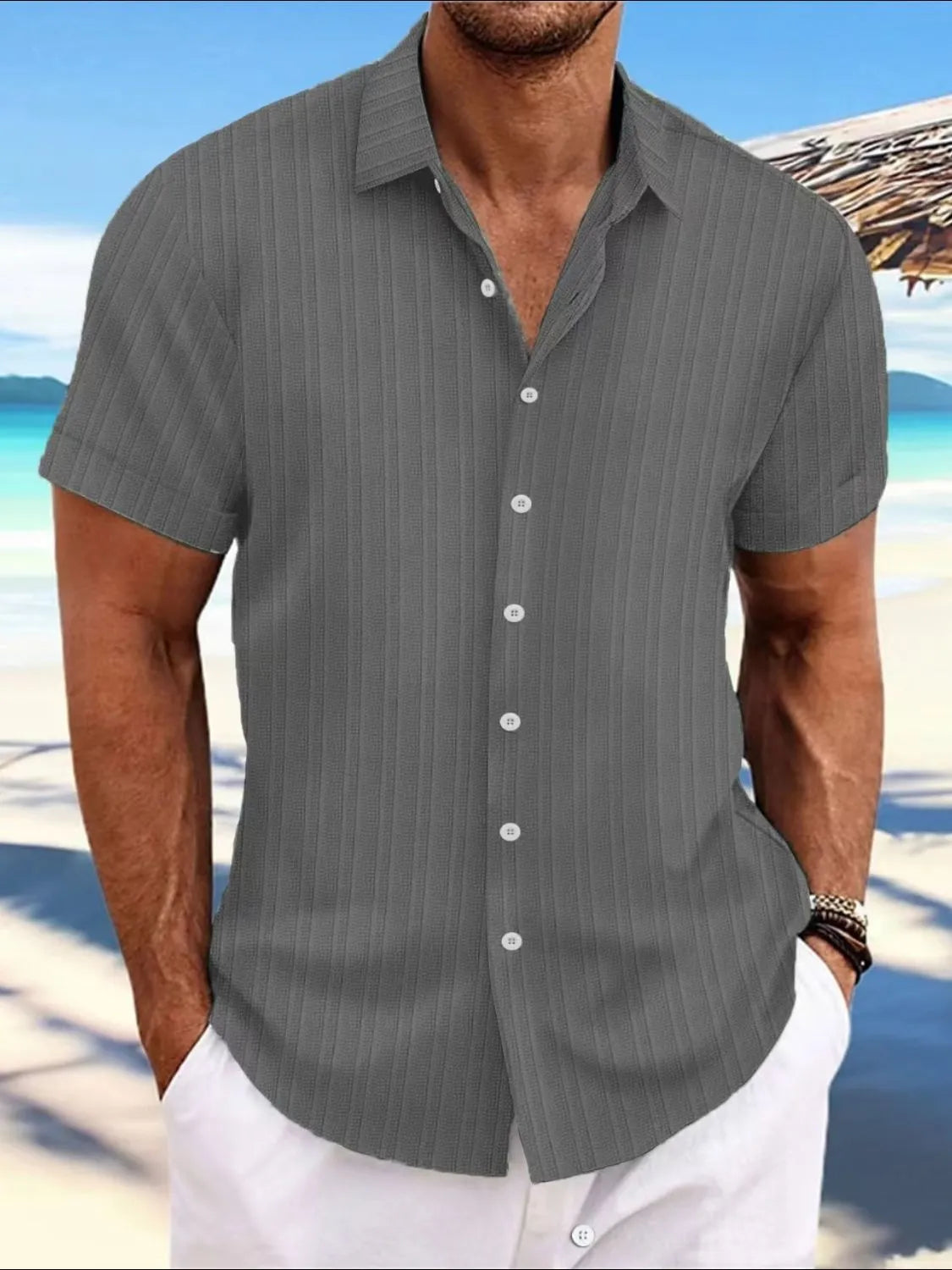 Men's Full Size Button Up Short Sleeve Shirt Plus Size NicholesGifts