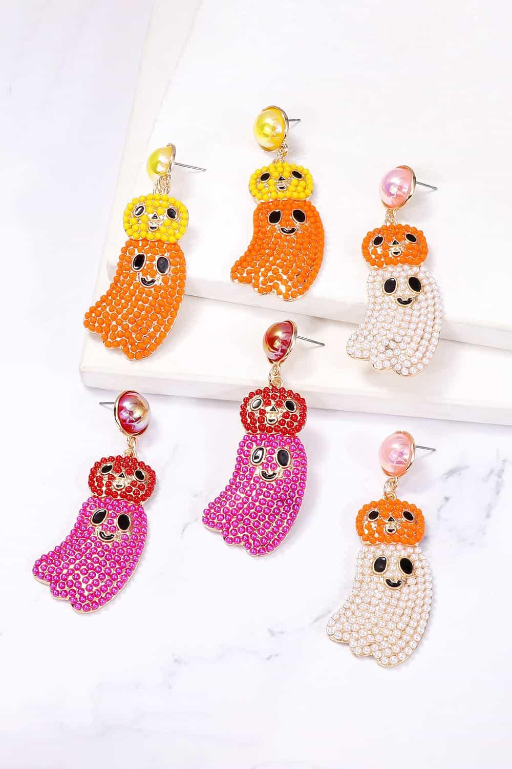 Women Halloween Ghost Shape Dangle Earrings NicholesGifts
