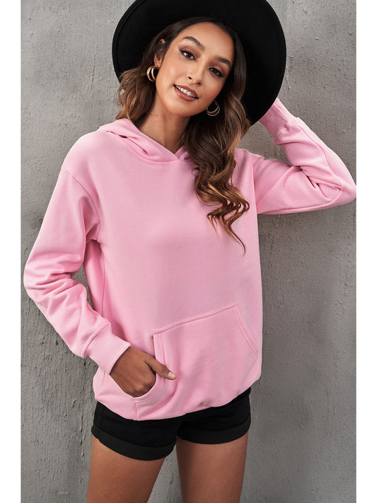 NicholesGifts Women Dropped Shoulder Kangaroo Pocket Hoodie