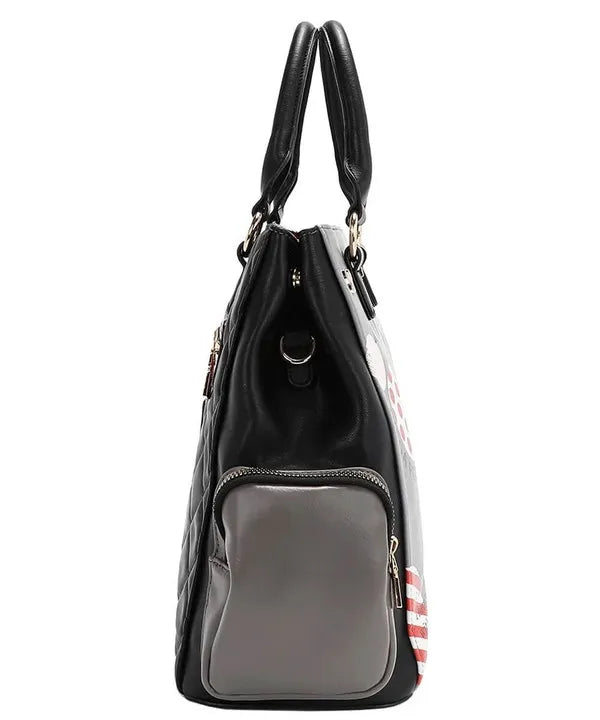 Nicole Lee USA Eco-Leather Handbag with Side Pockets Trendsi