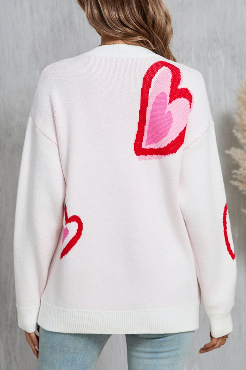 NicholesGifts Women Angel Wings Heart Round Neck Long Sleeve Sweater NicholesGifts