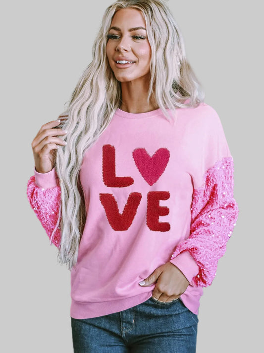 Women LOVE Sequin Dropped Shoulder Sweatshirt nicholesgifts