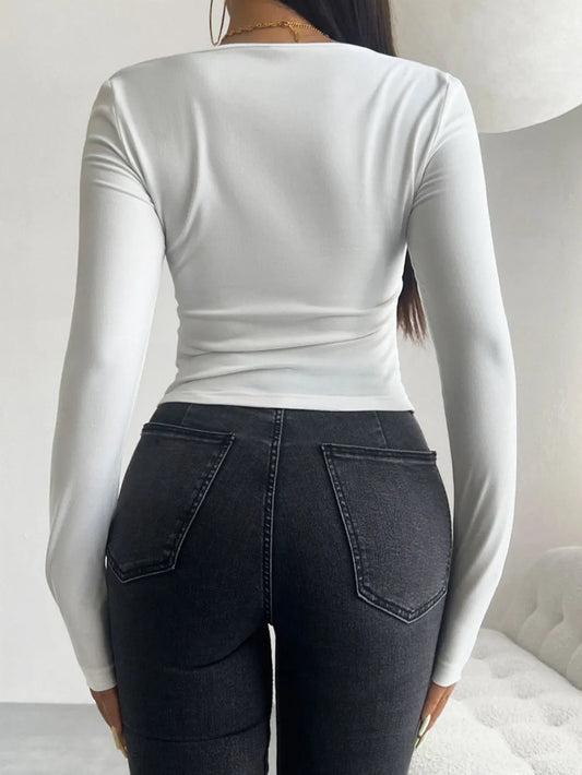 Devine Tied Long Sleeve T-Shirt nicholesgifts