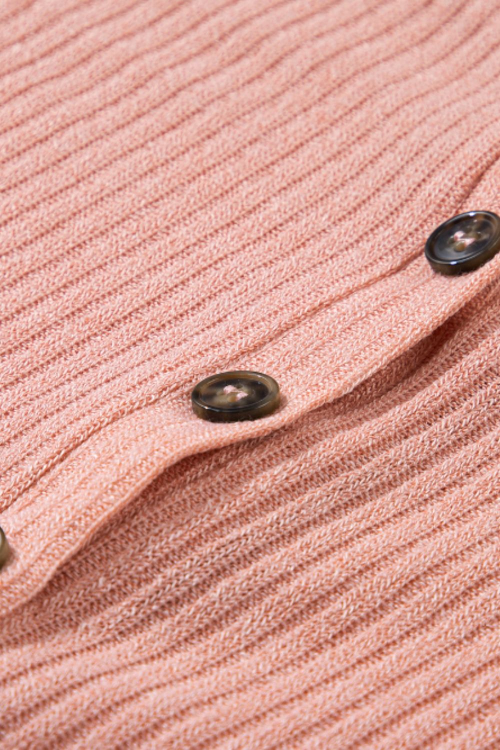 NicholesGifts Women Quarter Button Round Neck Dropped Shoulder Knit Top NicholesGifts