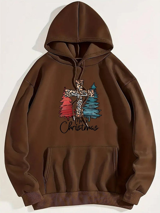 Women Merry Christmas Graphic Drawstring Hoodie NicholesGifts
