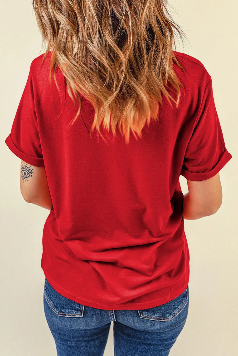 NicholesGifts Women Santa Round Neck Short Sleeve Christmas T-Shirt NicholesGifts