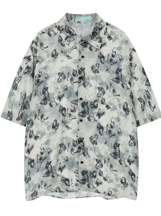 Men's Printed Oversized Short Sleeve Shirt NicholesGifts