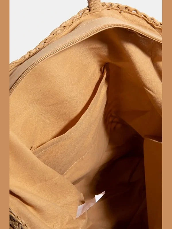 Fame Intricate Braided Tote Bag