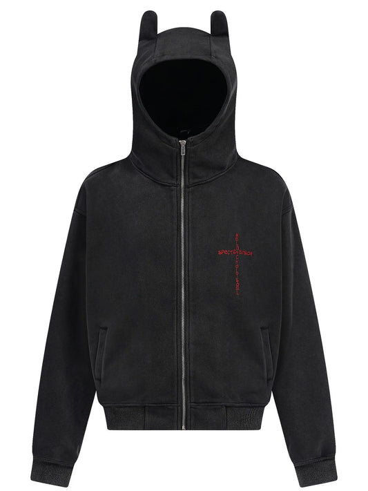 Men's Devil Horn Zip-Up Hoodie