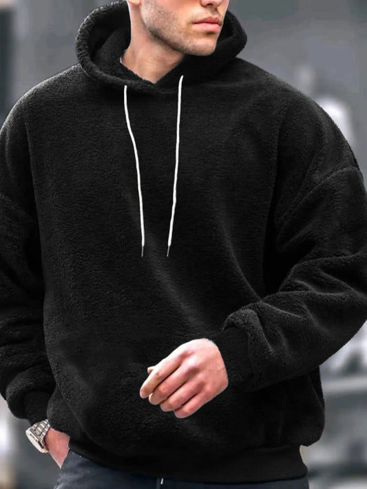 Men's Drawstring Long Sleeve Fleece Hoodie NicholesGifts