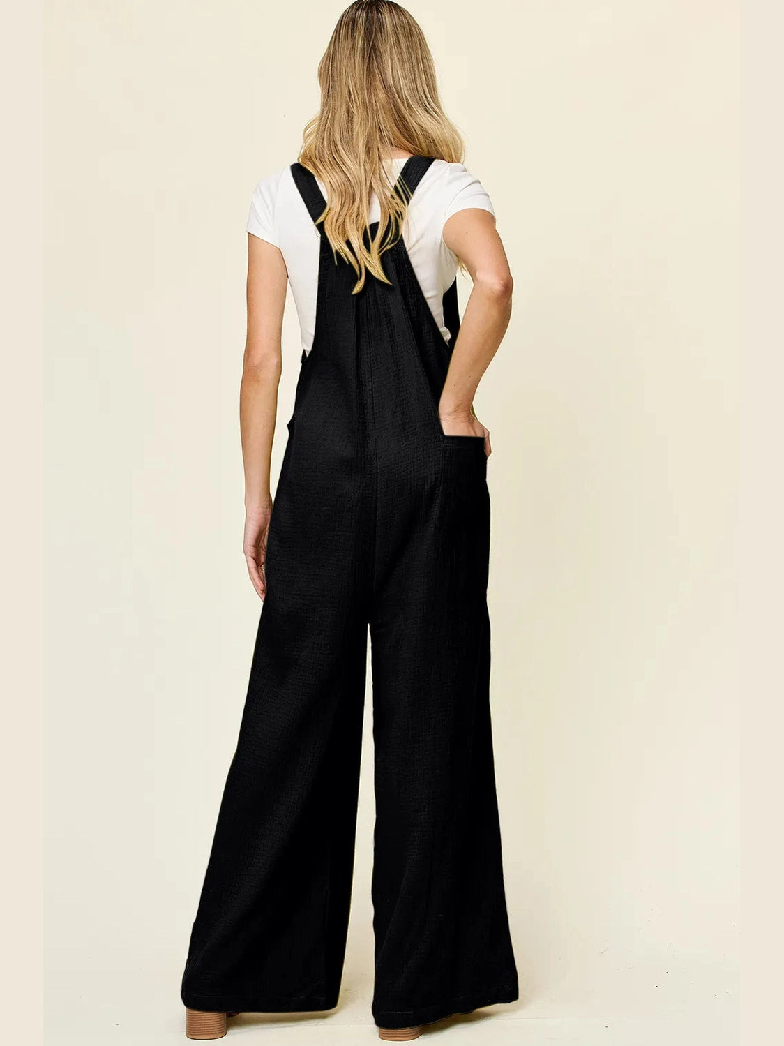 Double Take Full Size Texture Wide Strap Wide Leg Overall NicholesGifts