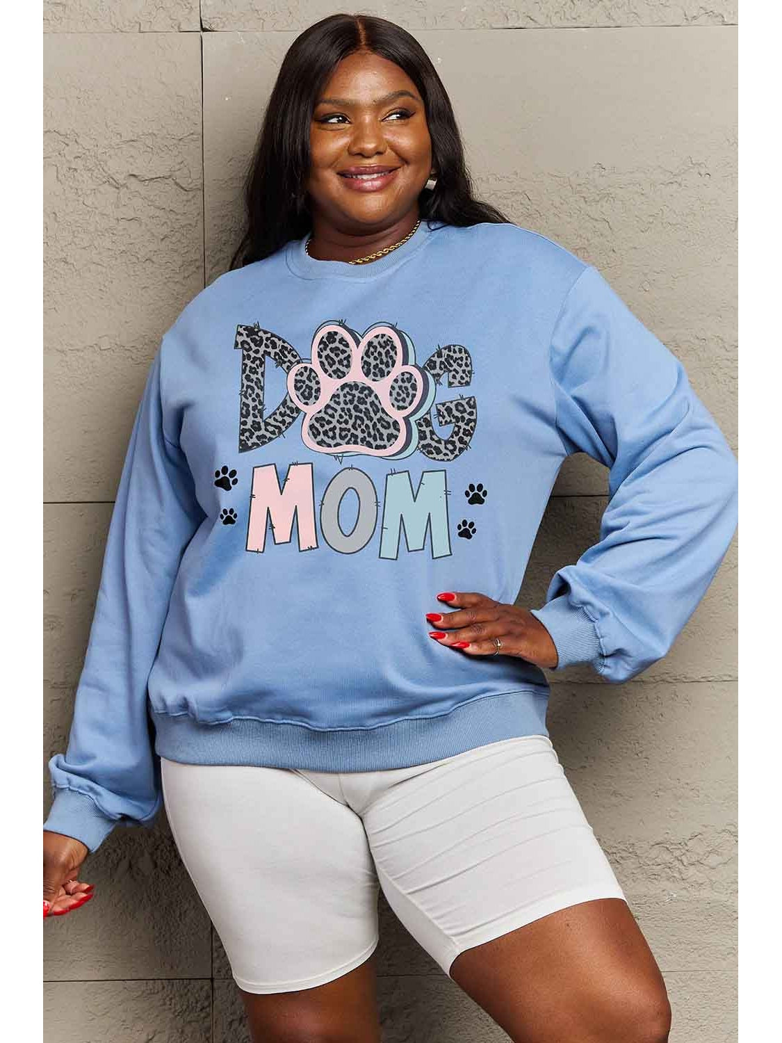 Simply Love Simply Love Full Size DOG MOM Graphic Sweatshirt NicholesGifts