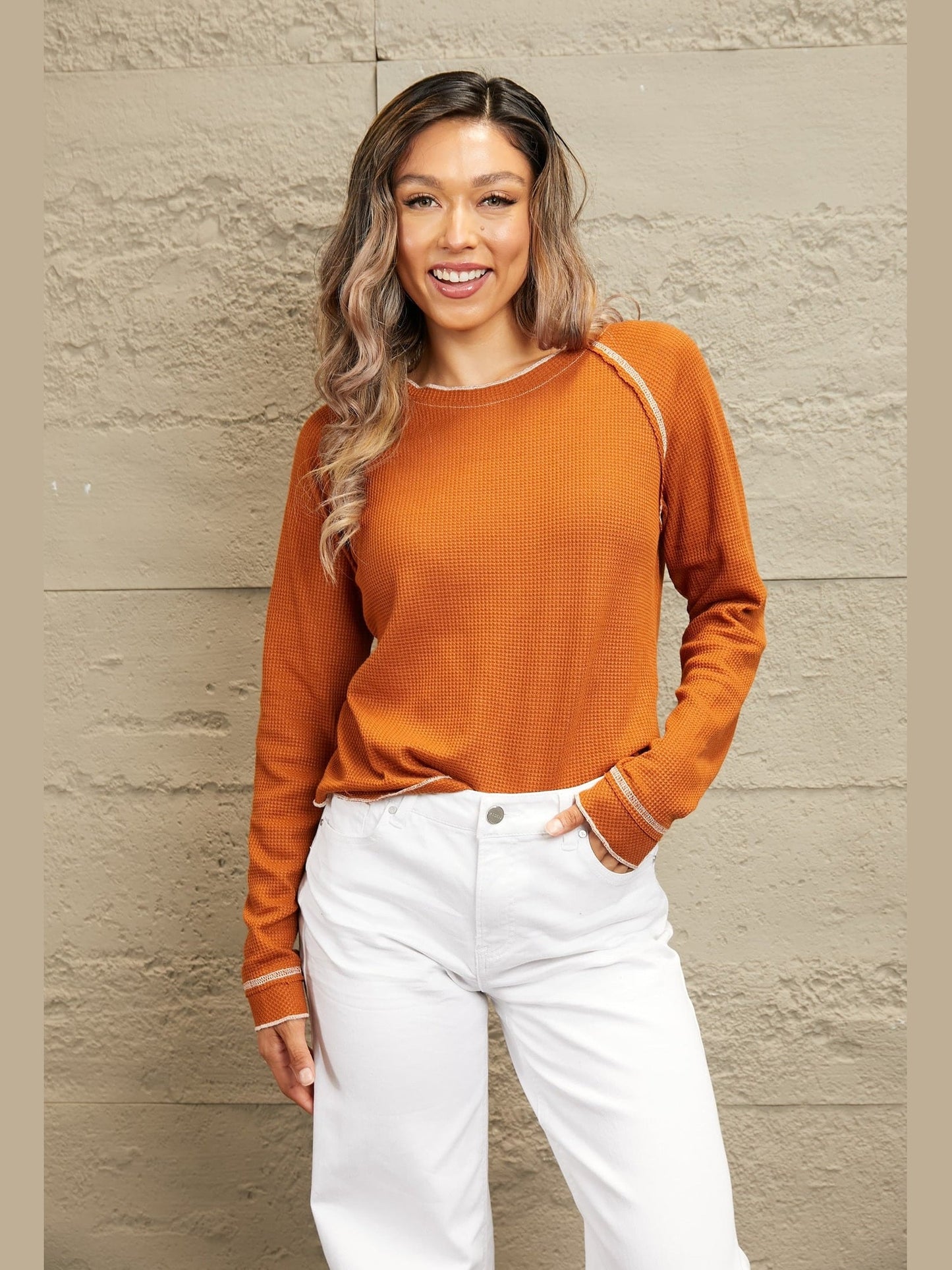 Long Raglan Sleeve Round Neck Top NicholesGifts