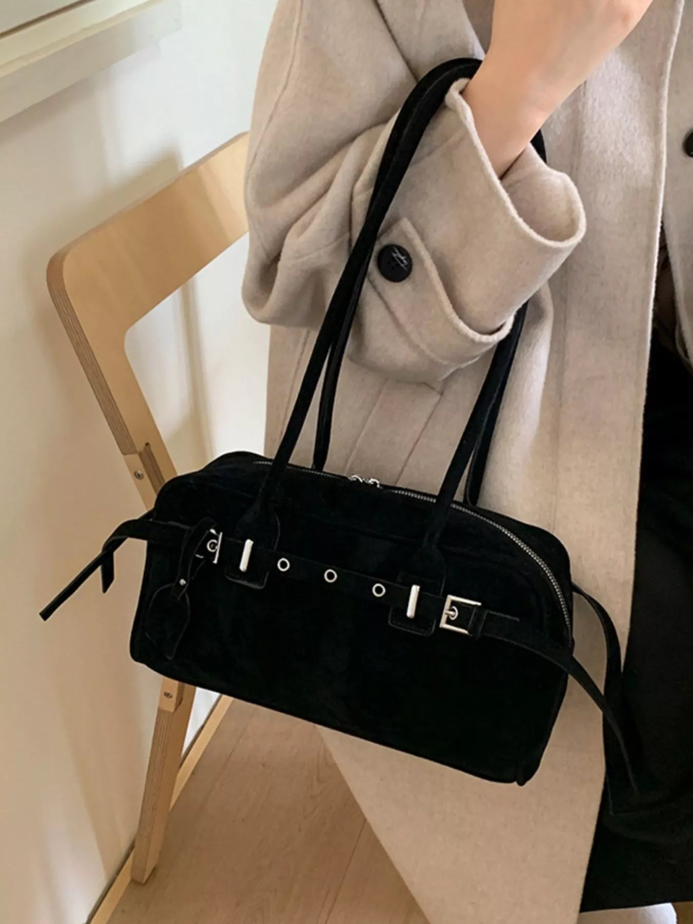 Buckle Decor Shoulder Bag nicholesgifts