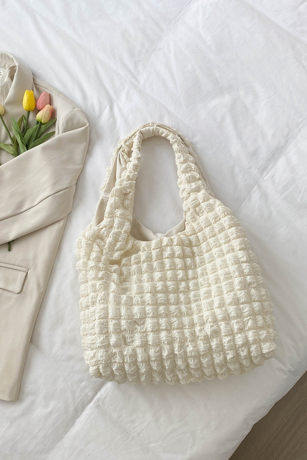 Women Ruched Polyester Large Handbag NicholesGifts