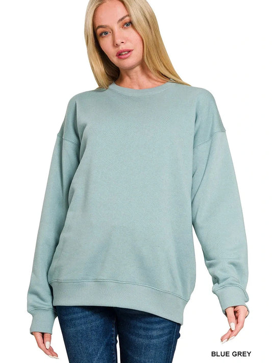 Zenana Fleece Round Neck Sweatshirts