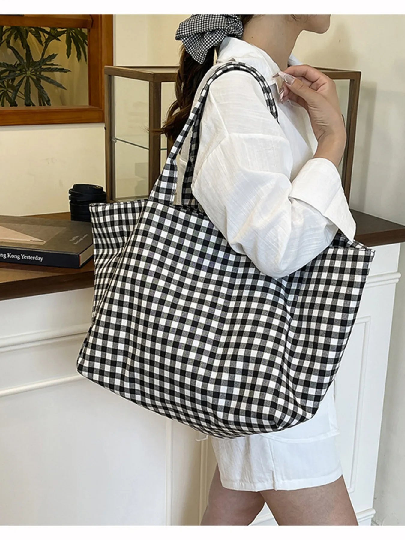Classic Plaid Tote Bag Trendsi