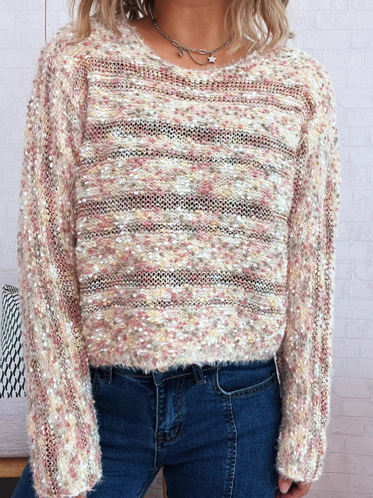 Round Neck Long Sleeve Sweater nicholesgifts