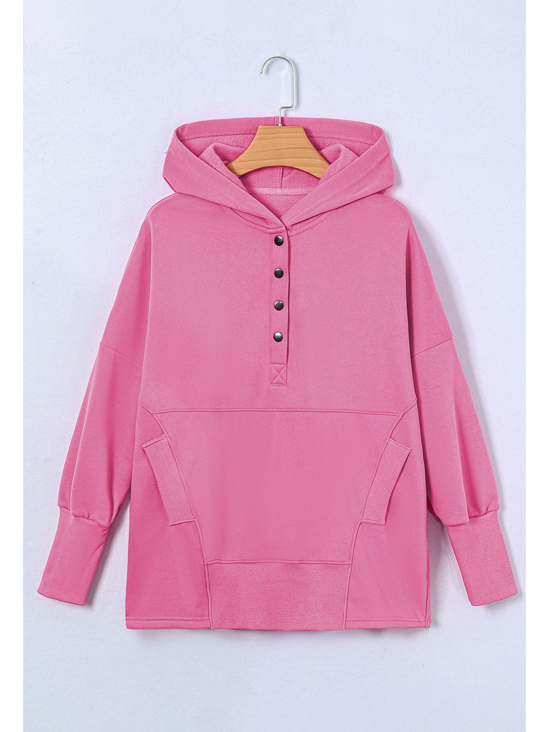 NicholesGifts Women Quarter-Snap Dropped Shoulder Hoodie NicholesGifts