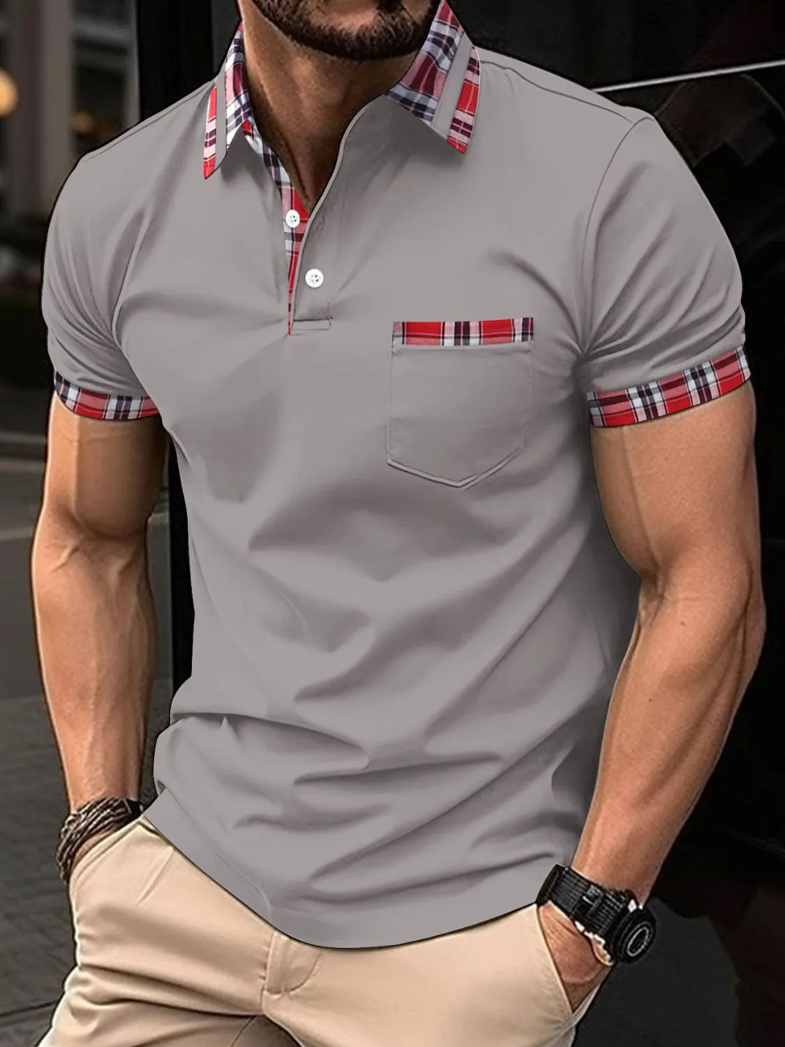 Men's Full Size Collared Neck Short Sleeve Polo Plus Size Trendsi