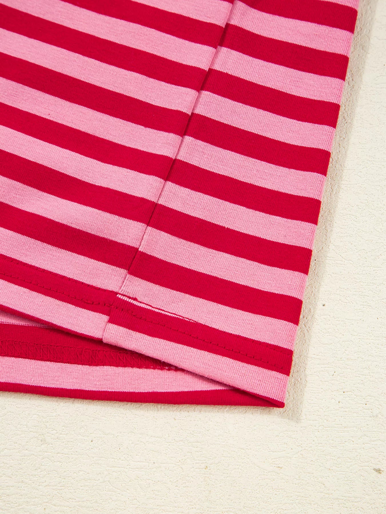 Striped Drop Shoulder V Neck Top Trendsi